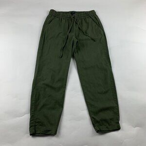 J. Crew Olive Linen Blend Pull On Ankle Pant 6